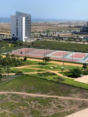 an aerial view of a baseball field in a city at Zenata Tower in Casablanca