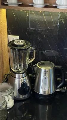a blender sitting on top of a counter at sea view appart and roof top, jack beach Tamaris, Dar Bouaza in Casablanca