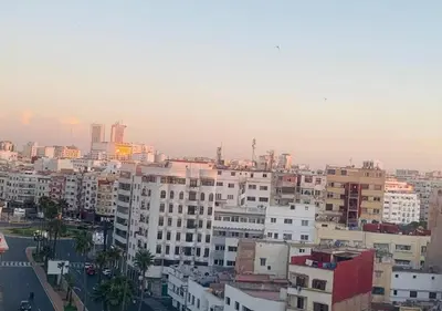 a view of a city with tall buildings at Bel Appartement Cosy dans le centre de Casablanca in Casablanca