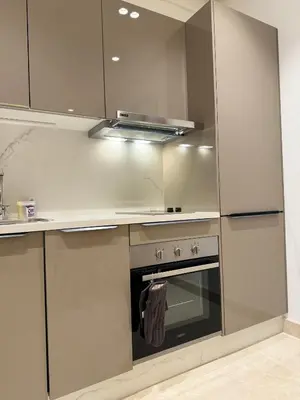 a kitchen with stainless steel appliances and a stove at Presidential living princess in Casablanca
