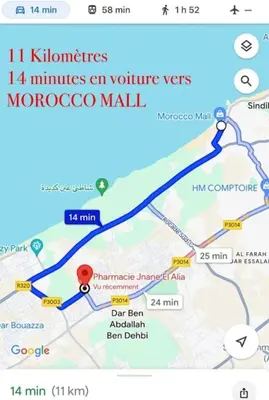 a screenshot of a map of the mordoc mall at Appartement à Louer à Casablanca in Casablanca