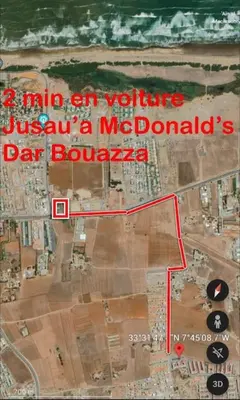 a map of a city with a red rectangle at Appartement à Louer à Casablanca in Casablanca