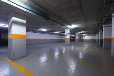 an empty parking lot in a parking garage at luxury Studio with jacuzzi in Casablanca