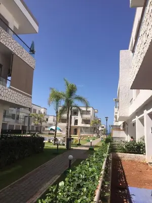 a walkway with plants and palm trees in a courtyard at Puerto banus beach Apt Famillies and married couples in Mansouria