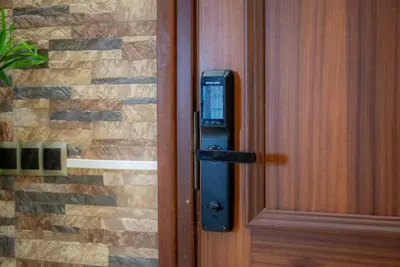 a door with a cell phone sticking out of it at Casablanca mosquée hassan 2 in Casablanca