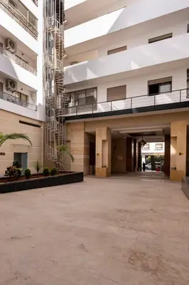 an empty parking lot in a large building at Casa Lilas Free Parking & Gym & Optical Fiber Oldtown 5 mn Walk in Rabat