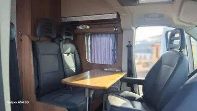 a wooden table in the back of an rv at J-L Camping Car Morocco in Casablanca