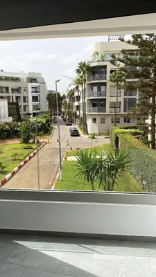 a view from a window of a street with buildings at Appartement à Casablanca Ferme bretonne OCP à 5min du CFC in Casablanca