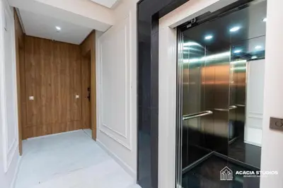 a walk in shower in a hallway with a glass door at Acacia Studio 04 in Casablanca