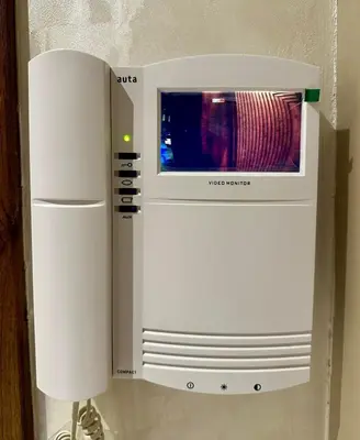 a video monitor is attached to a wall at Maarif in Casablanca
