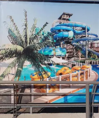 a view of a water slide on a cruise ship at Apartment 1 CH près de la plage in Oulad Akkou