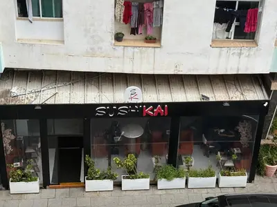 a store front of a building with plants at Joli Studio with Seaview 16 in Casablanca