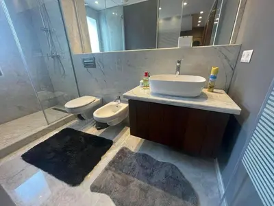 a bathroom with a sink and a toilet at Très moderne 2 chambres 2 Salles de Bains in Casablanca
