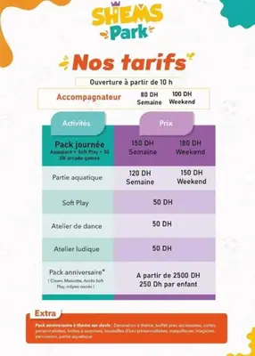 a graphic of the no fairs park at Appartement Sidi Rahal Casablanca - proche du SHEMPARK payant, Sidi rahal et tamaris plage in Sidi Rahal