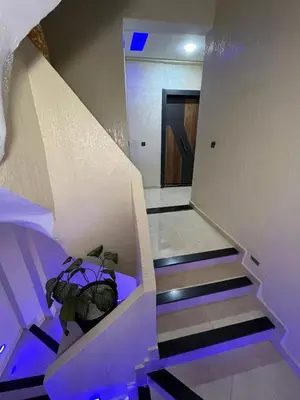 a staircase with a potted plant in a room at apartment in sidi rahal in Sidi Rahal