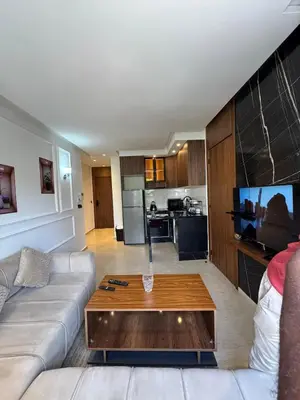 a living room with a couch and a coffee table at luxurious apartment Casa 32 in Maarif