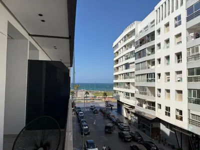 a view of a city street from a building at Stylish Apartment with a seaview 9 in Casablanca