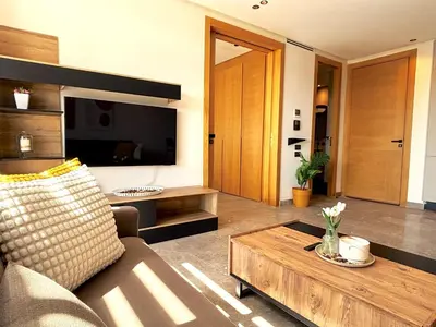 a living room with a couch and a coffee table at Casa Tina in Casablanca