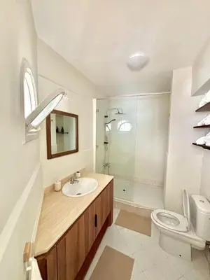 a bathroom with a sink and a toilet at Cozy Stay with Hassan Tower View in Rabat