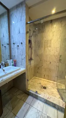 a bathroom with a shower and a sink at Casablanca in Casablanca