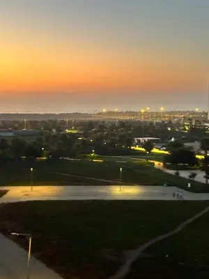 a view of a park at night with lights at Morostay in Casablanca