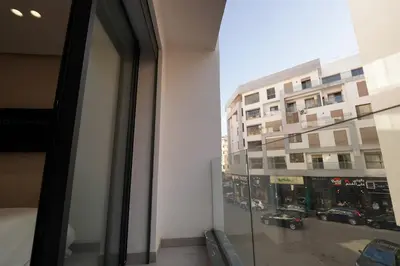a view of a street from a window in a building at Exclusive Apt Casa City Center in Casablanca