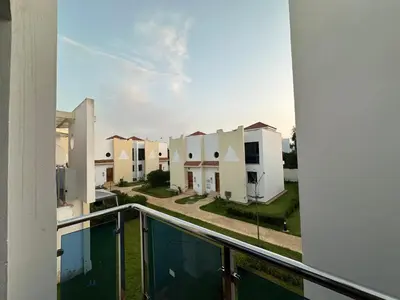 a view from the balcony of a house at Maison ensoleillée à Skhirat, Piscine & Parking in Skhirat