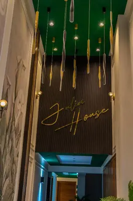 a bunch of forks hanging from the ceiling of a restaurant at maarif Centre elegant et comfortable duplex in Casablanca