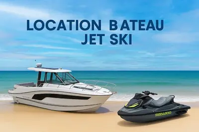 a boat and a jet ski on the beach at Luxury, Comfort, Wi-Fi, Hyper Center in Casablanca