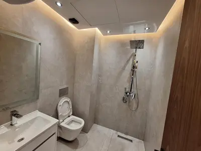 a bathroom with a shower and a toilet and a sink at Appartement to stay in Casablanca, CfC in Casablanca