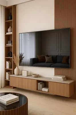 a living room with a large mirror above a couch at Margueri Luxe in Mohammedia