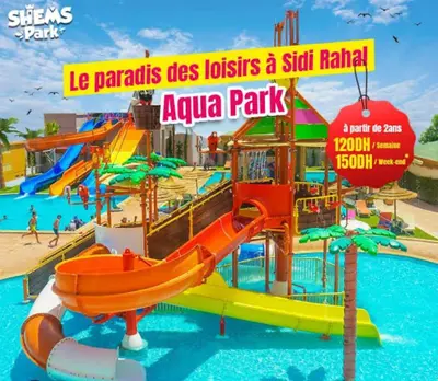 a poster of a water park with a slide at Blue Ocean Escape Sidi Rhal in Sidi Rahal