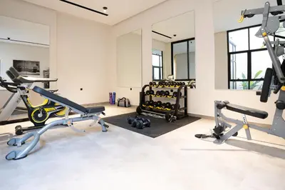 a gym with cardio equipment and treadmills at CFC business, Coworking, gym, self check-in in Casablanca