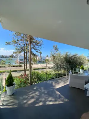 a view from the patio of a house at Pearl Of Eden Island in Bouznika