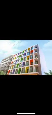 a tall building with colorful windows on it at Studio lumineux et cosy in Casablanca