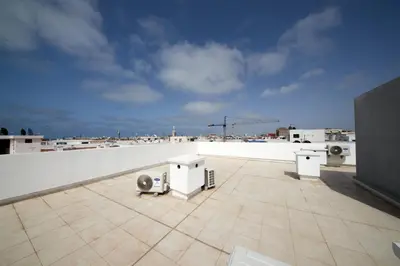 a rooftop with two speakers on a roof at Marilla Studio - Elegant & Peaceful Stay in Bourgogne, Steps from Mohamed V Stadium in Casablanca