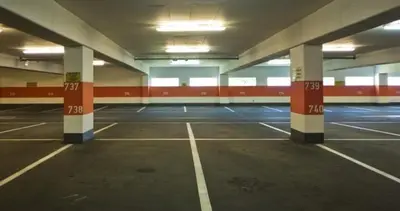 an empty parking lot with columns in a building at Cozy & Bright, Free Parking, Tram in Casablanca