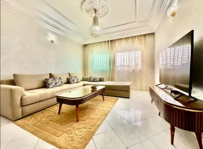 a living room with a couch and a piano at Rome Avenue Luxury Residence, 3 Chambres in Casablanca