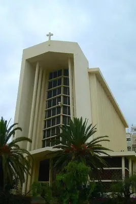 a church with a cross on top of it at 3BR Authentic Apartment in the heart of Casablanca in Casablanca