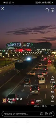 a view of a highway with traffic at night at Temara wifak in Temara