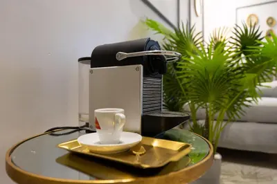 a coffee maker and a cup on a table at Luxury Studio near to hassan 2 in Casablanca