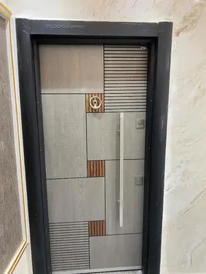 a glass door with a sign on top of it at Sunny Cozy House Close to the Beach in Bouznika