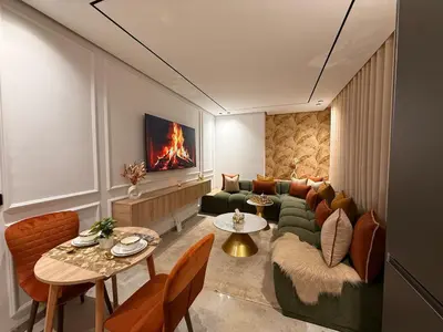 a living room with a couch and a table at Luxury Studio Casa Center in Casablanca