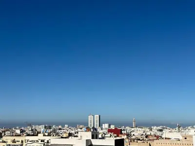 a view of a city skyline with buildings at Apparently city center in Casablanca