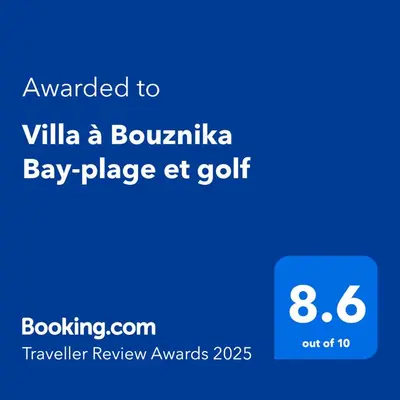 a screenshot of a phone with the text awarded to villa a boulevardka at Villa à Bouznika Bay-plage et golf in Bouznika