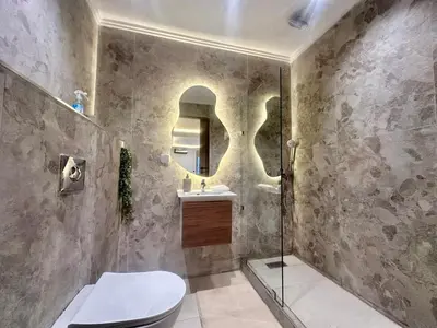 a bathroom with a toilet and a sink at Calm&cosy appart very well located in Casablanca