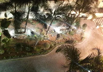 an overhead view of a garden with palm trees at Horizon Garden Home in Casablanca