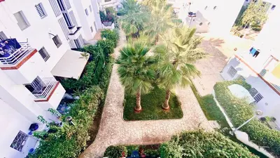 an overhead view of a courtyard with palm trees at Modern & Sunny new appartement 2 rooms in Rabat centre - Hay Riad in Rabat
