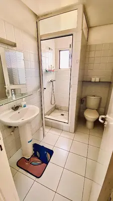 a bathroom with a sink and a shower and a toilet at Modern & Sunny new appartement 2 rooms in Rabat centre - Hay Riad in Rabat