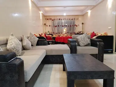 a large living room with couches and a table at Apartment with Terrace in Casablanca